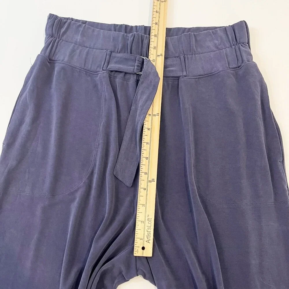 Anthropologie Saturday Sunday Navy High Rise Wide Leg Pull On Pants - MEDIUM